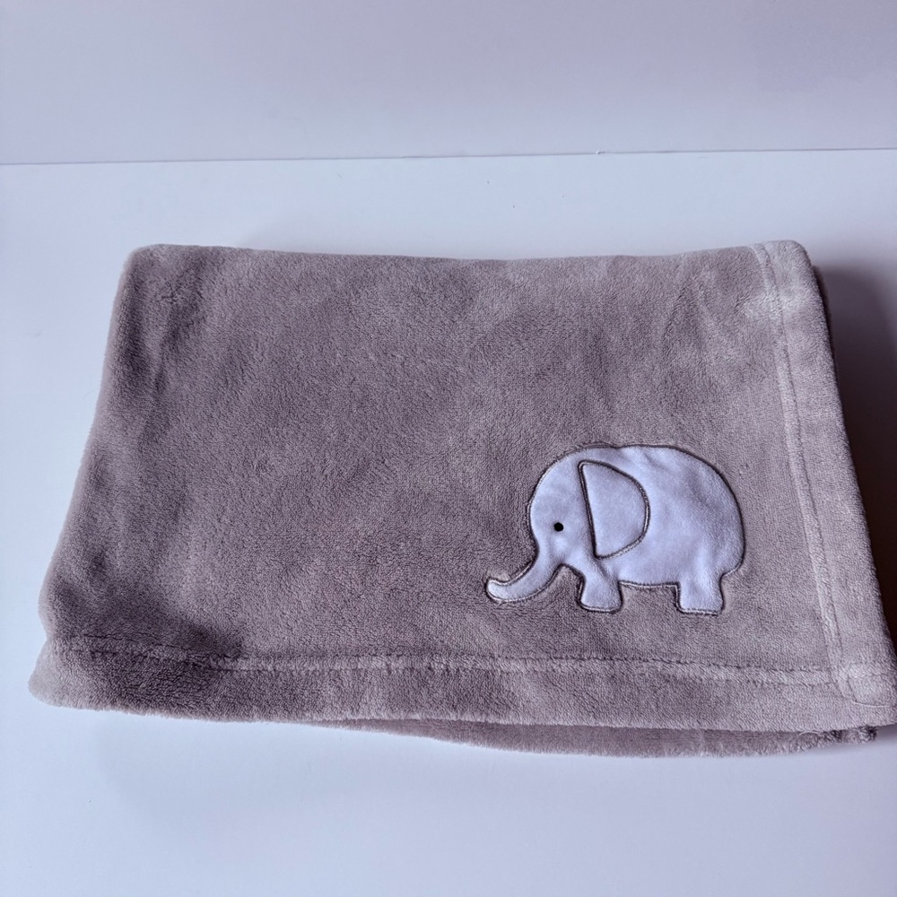 Nojo Gray Elephant Baby Blanket Fleece Infant